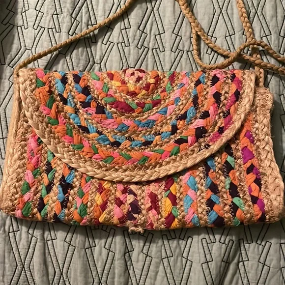 Vintage hand woven shoulder bag / purse - Picture 2 of 8
